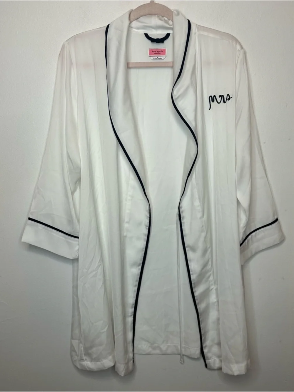 Kate Spade Mrs Robe White Short Women’s Bridal Wedding M Medium MISSING BELT - Picture 3 of 12